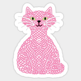 Knotty Cat - pink Sticker